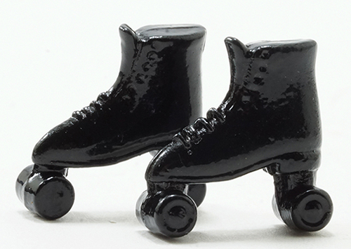 Dollhouse Miniature Roller Skates, Assorted White Or Black Dollhouse Miniature Roller Skates, Assorted White Or Black